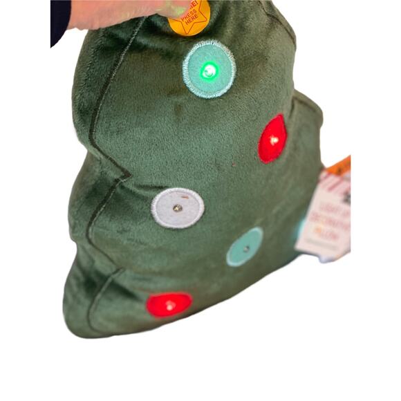 NWT 2024 Target Bullseye LED Christmas Tree Light Up Pillow Green - Picture 2 of 6